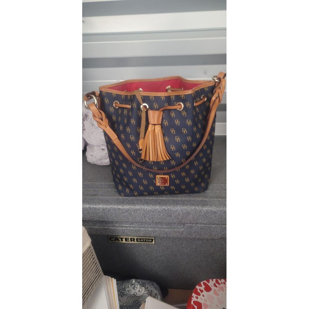 Dooney&Bourke Blakely Collection Tasha Logo Bone Drawstring Bag